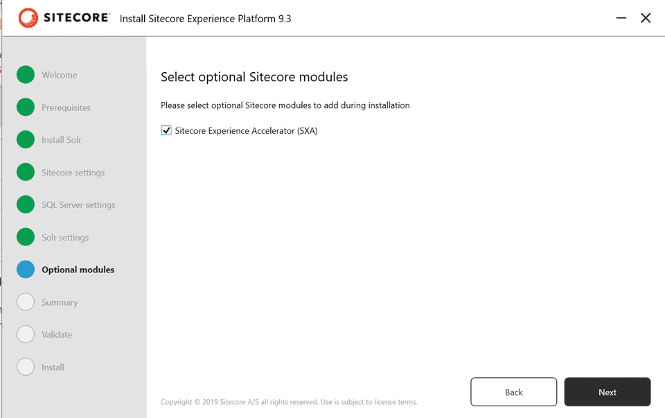 SXA Optional Module