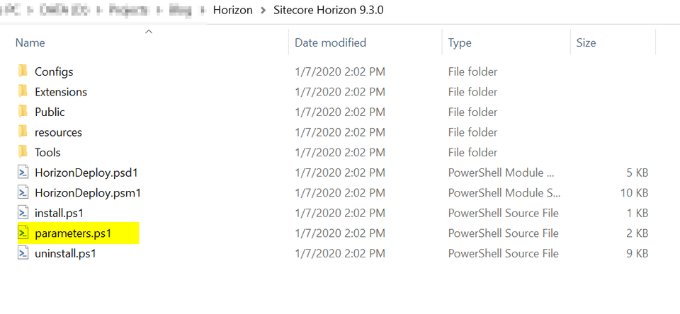 Unzipped Horizon Folder