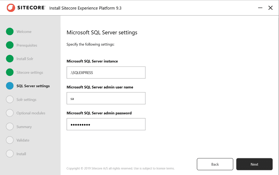 SQL Server Settings