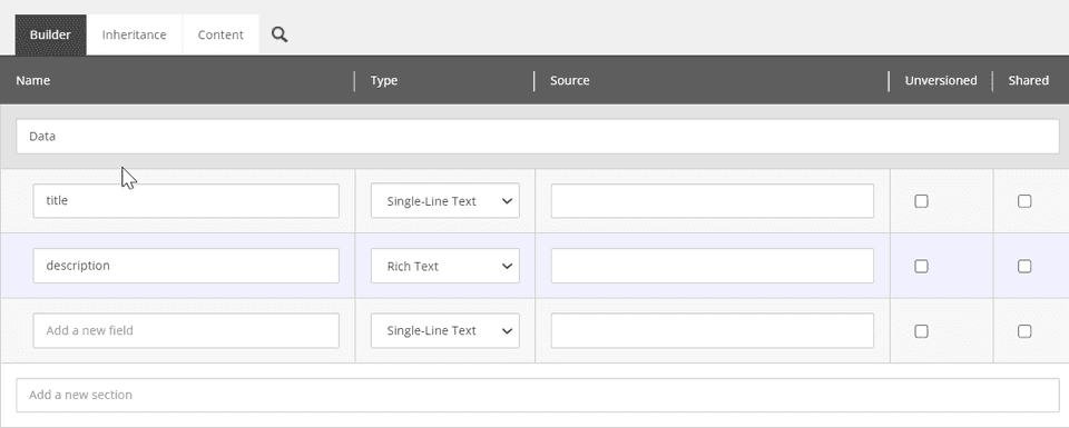 Fields to be added to your Datasource template