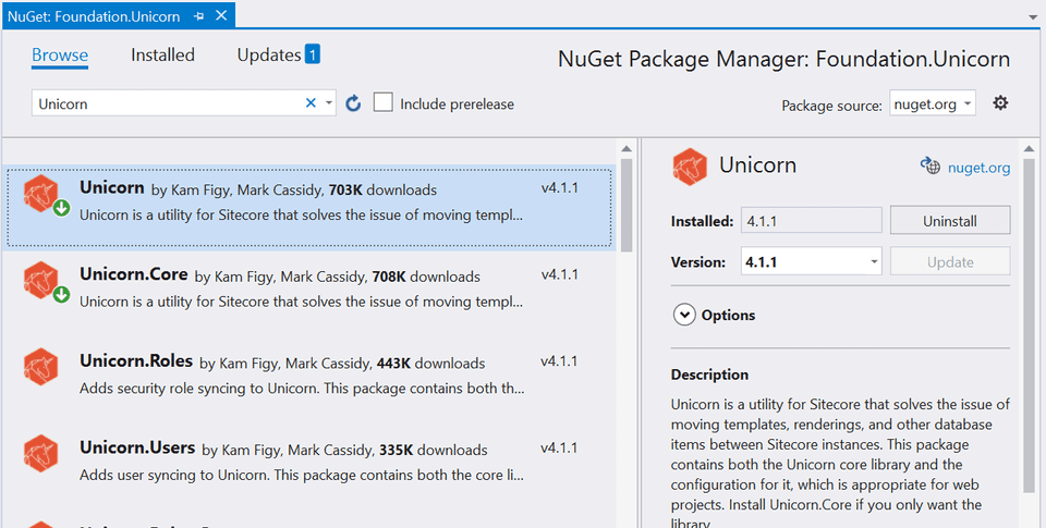 Unicorn NuGet