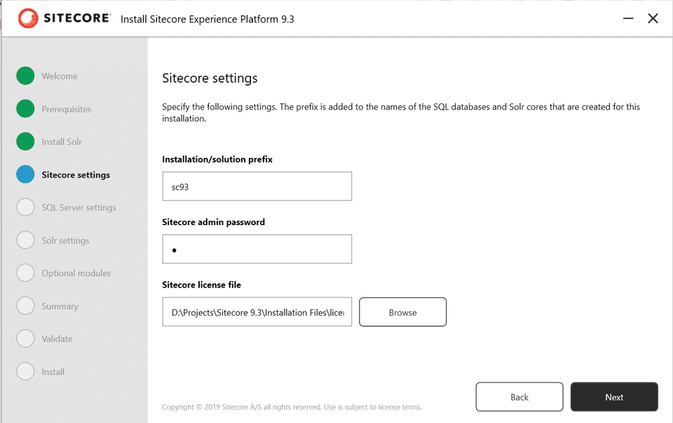 Sitecore settings