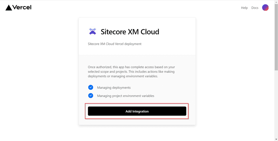 XM Cloud - Vercel Sitecore XM Cloud Integration