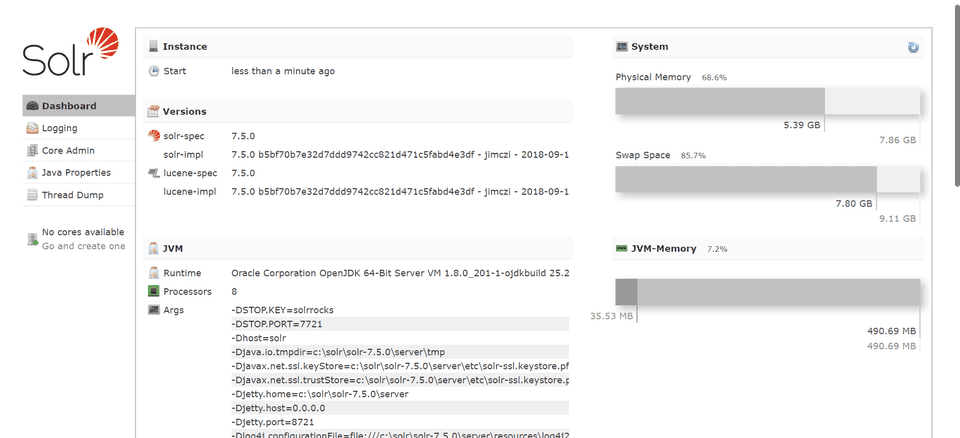 SOLR Dashboard