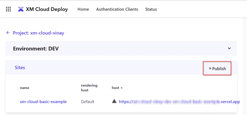 XM Cloud - Publish to Vercel
