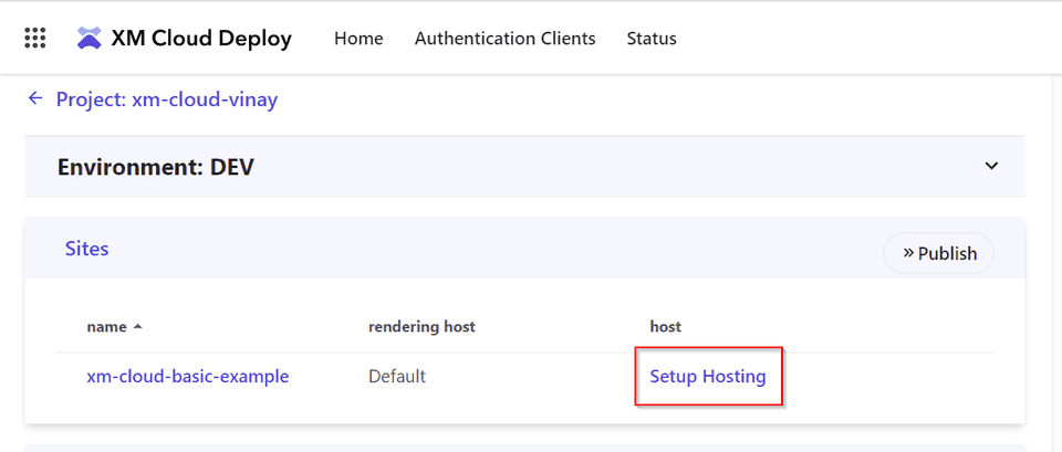 XM Cloud - Setup Hosting