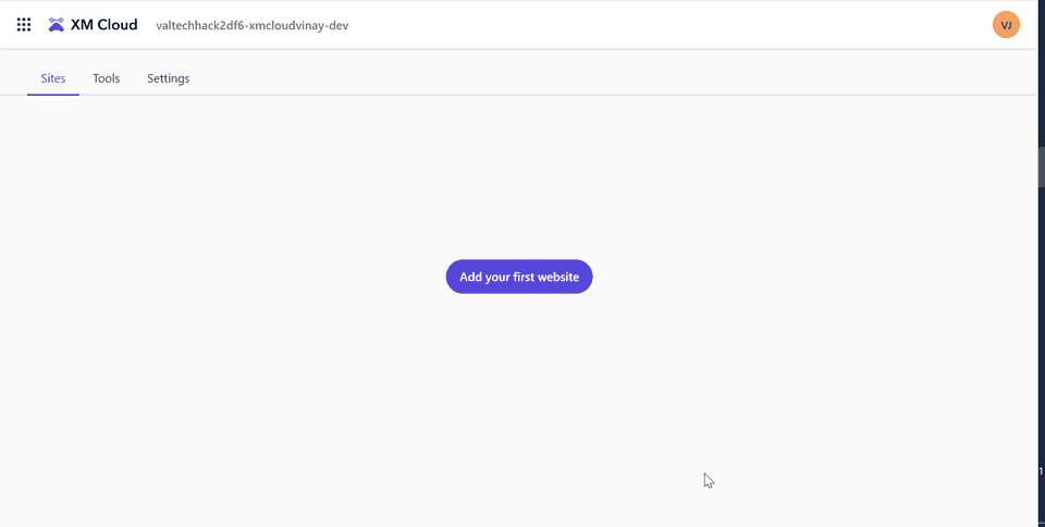 XM Cloud - Add your first website
